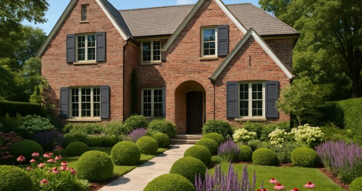 Integrating the architectural style of the house into the garden design.