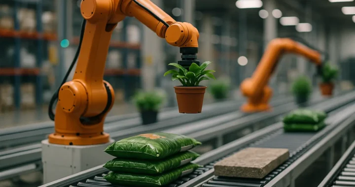 Automated logistics platforms for managing inventory and delivering materials for landscaping projects.