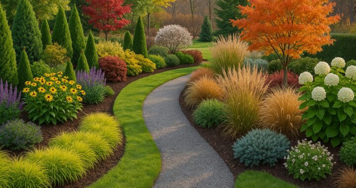 Designing a garden for all four seasons: visual interest throughout the year.