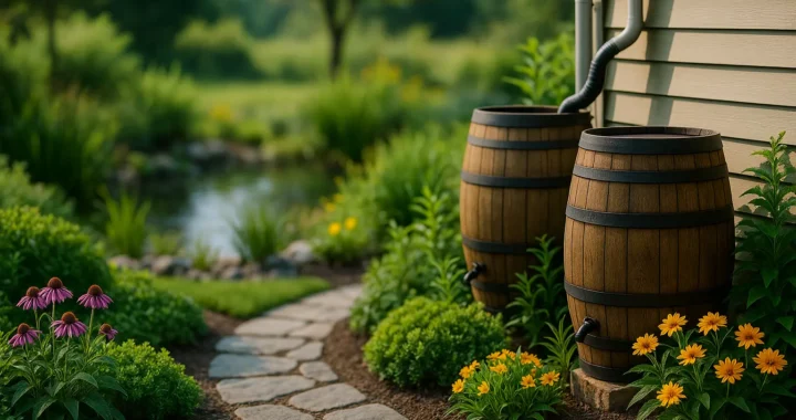 Integrating rainwater management solutions into the garden design.