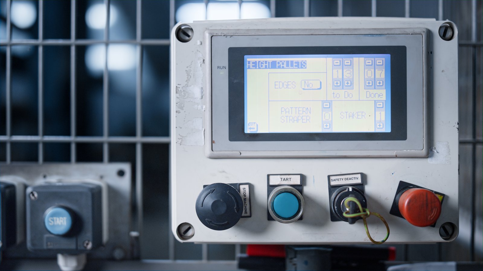 Control panel interface used to operate an automated machine