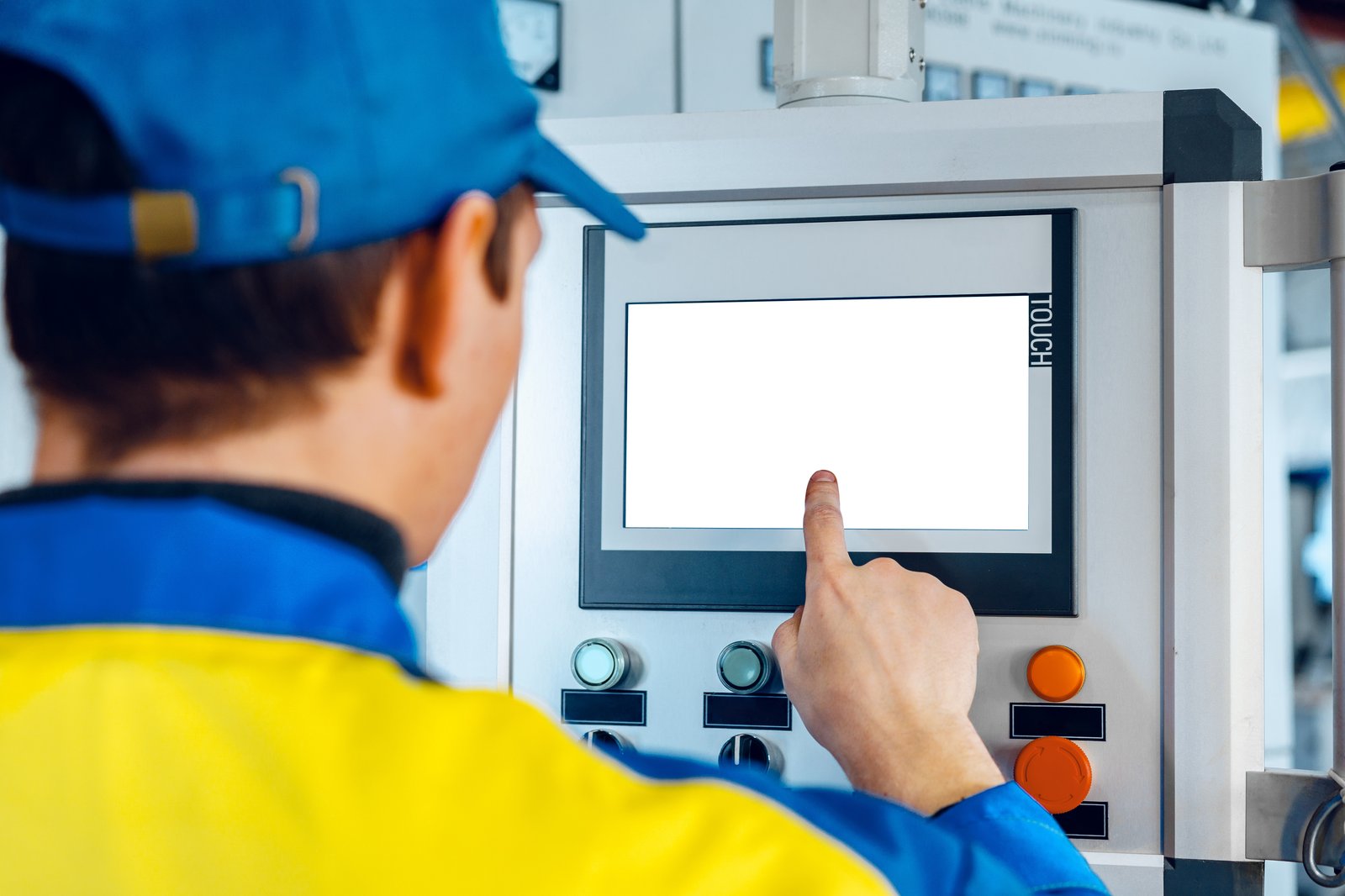 Operator monitoring onboard sensor readings on a machine touchscreen panel